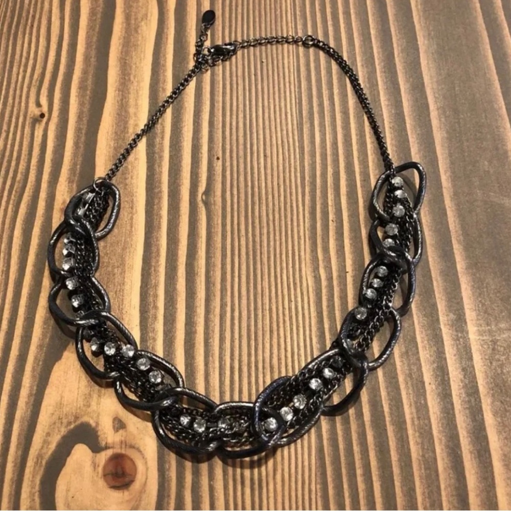 Chunky Black Chain Rhinestone Necklace
By Cookie Lee
